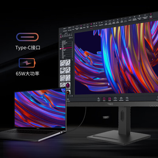 天玑TGD 28英寸4K超高清IPS广色域 HDR TypeC 10.7亿色 升降支架家用设计师专业办公显示器 H2822SU