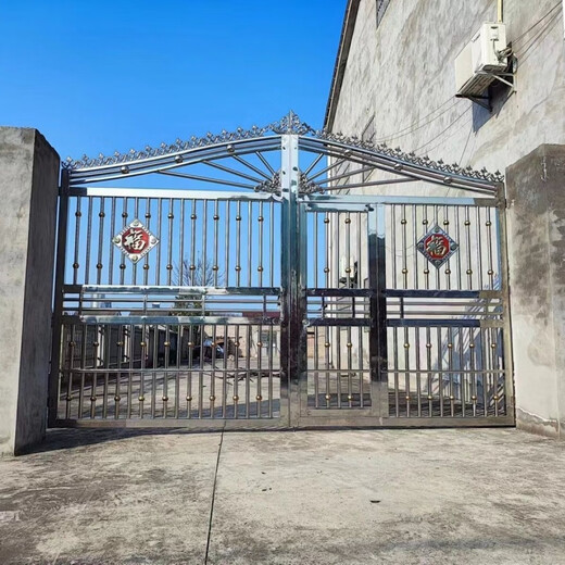 Qinkai's new stainless steel villa door opens into the courtyard and double-door rural gate Chinese style fence 3.5 meters