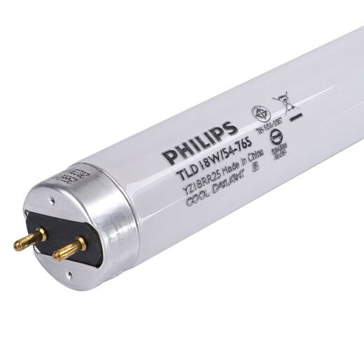 Philips (PHILIPS) T8 fluorescent tube fluorescent tube old-fashioned lamp standard TLD fluorescent lamp YZ18RR25 0.6 meters 18W white light 6500K 1 (non-LED tube)