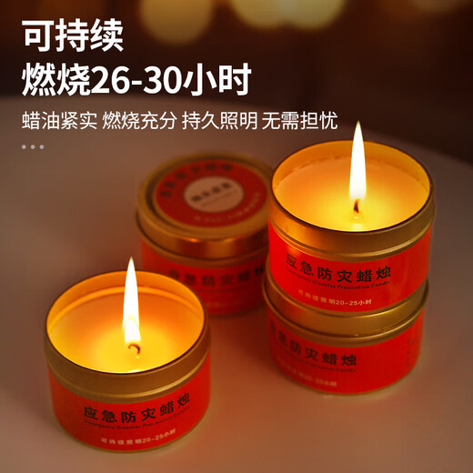 Field Eagle Emergency Disaster Prevention Candle 2 Pack Metal Iron Box 80g Power Outage Backup Lighting Candle Waterproof Windproof Disaster Prevention Smoke-free and Odorless Easy to Store Shipped from Beijing Warehouse