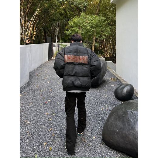 Digada Retro verdickte Brot-Baumwolljacke für Männer und Frauen Winter lose Baumwolljacke für Männer und High-End-Männerjacke für Männer lässige Baumwolljacke für Männer Elfs-D831 Black 2xl