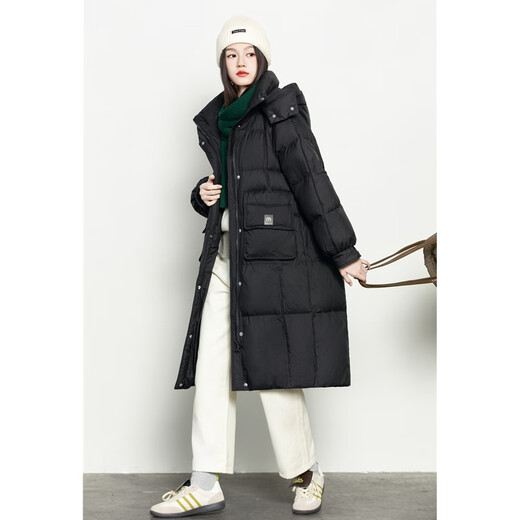 Mishide down jacket semi-finished capsid for women without down 2024 new 6197 down jacket semi-nine-finished women fashion long black S ninth product capsid live hat