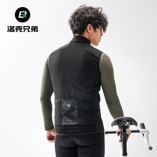 Rock Brothers Windproof Cycling Vest Road Bike Fleece Warm Vest Jacket Top Men and Women Autumn and Winter M