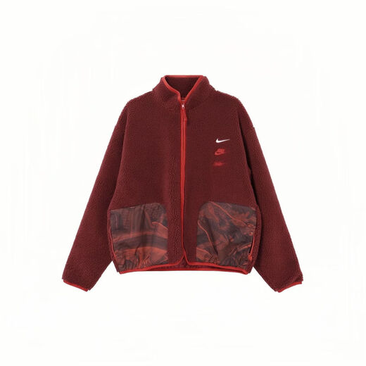 耐克（Nike）外套男装上衣 春秋季新款保暖仿羊羔绒立领时尚运动服休闲服夹克 FZ6194-677/红色/龙年限定 M (170) /建议120-130斤