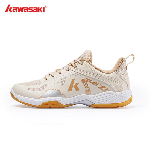 KAWASAKI badminton shoes 24 years new men's and women's badminton shoes non-slip anti-torsion sports running tennis shoes ice cream ice cream - vanilla yellow 35