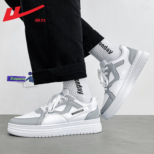 Warrior Chaussures masculines officielles Chaussures de planche d'automne pour hommes en améliorant les chaussures blanches en cuir Chaussures décontractées Air Force Sports Grey 41