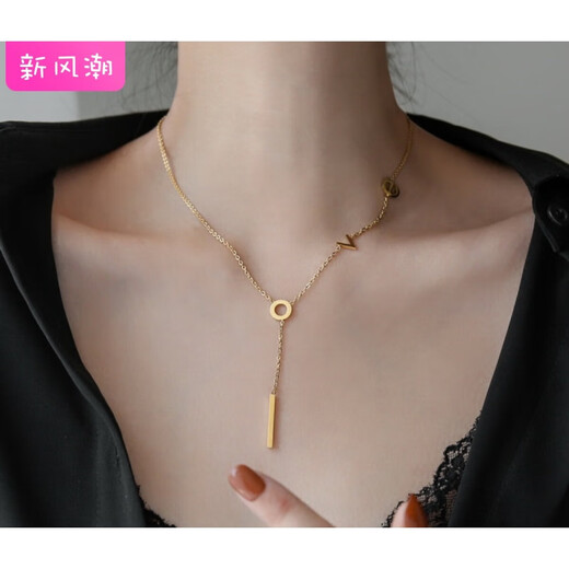 Fat Donglai same style AU750 color gold pendant necklace 18K gold LOVE letter female rose gold 2024 new gold K yellow l gold LOVE necklace