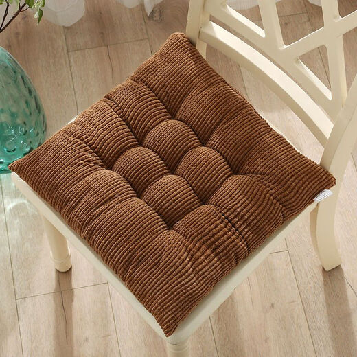 Yingzhuer thickened cushion office four seasons student classroom female stool floor mat butt cushion strap sedentary chair cushion corduroy square coffee 40*40cm