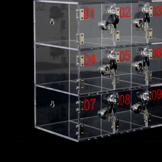 Mesu Juhong Acrylic Cell Phone Storage Cabinet Transparent Storage Box Workshop Cell Phone Storage Cabinet Staff Factory Cell Phone Storage Box with Lock 9 Cells Single Cell 10*10*19CM