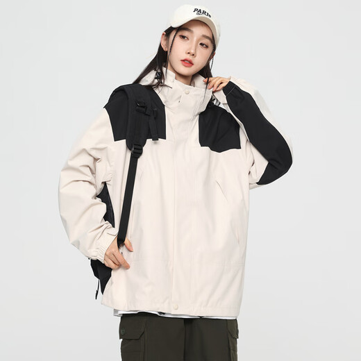 Jeanswest Outdoor Sports Couple Jacket Men's Spring and Autumn Jacket Men's Jacket Women's Waterproof Windbreaker Outdoor Fishing All Seasons Wear Black XL