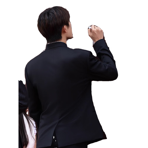 Hadidzai new Chinese style stand collar tunic suit men's complete set of dk uniform slim fit spring and autumn trendy Republic of China style suit jacket three-piece set black + white long-sleeved shirt + trousers 2XL collection priority delivery