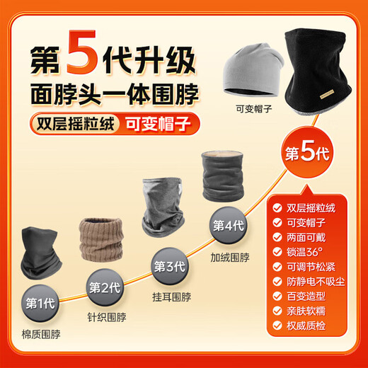 Pull-back scarf for men in winter, warm and thickened scarf, neck protection, outdoor riding, wind and cold protection, face covering, riding electric bike, face towel