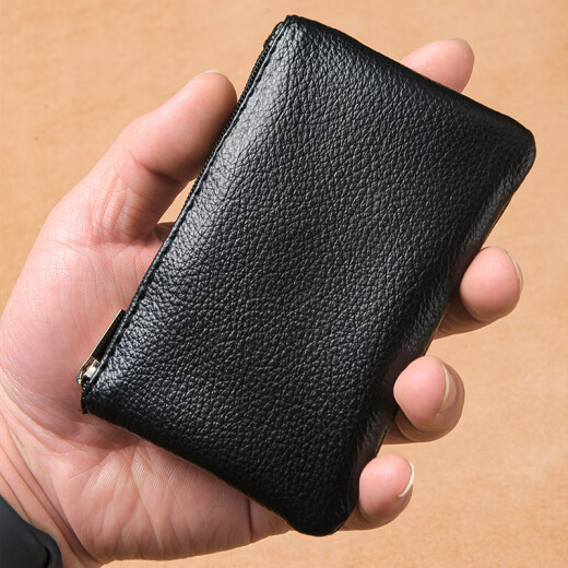 2. Münzbrieftasche für Frauen Mini Reißverschluss Coin Bag Student 2024 Neues ultradünne tragbare Brieftasche Einfache Kartenbeutel Schwarz