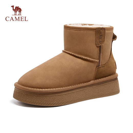 Camel (CAMEL) snow boots for women, fashionable warm cotton shoe sleeves, thick-soled bread shoes, L24W275655 camel 38
