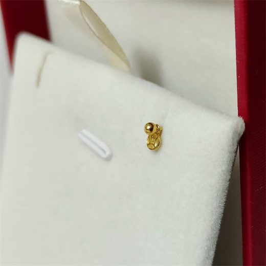 MHFDO Hundred Ring Jewelry Pure Gold 999 Mini Copper Coin Gold Bead Earrings Gold Shiny Small Round Beads Curved Hook Ears Single Gold Beads Copper Coin Earrings About 0.16-0