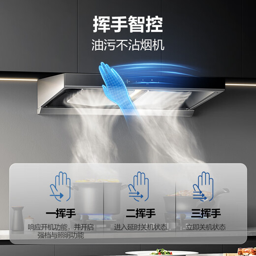 Boss (Robam) Gemini range hood European style top suction double chamber frequency conversion 25 air volume household large suction gas stove 65D3S+55B7A natural gas stove set product