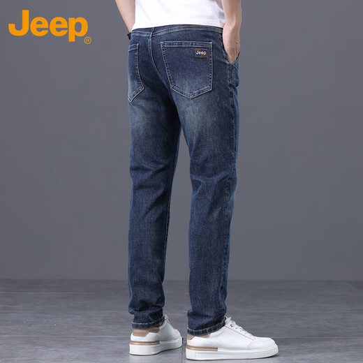 JEEP Jeep jeans men's autumn and winter loose straight pants men's versatile casual pants men's pants blue 33