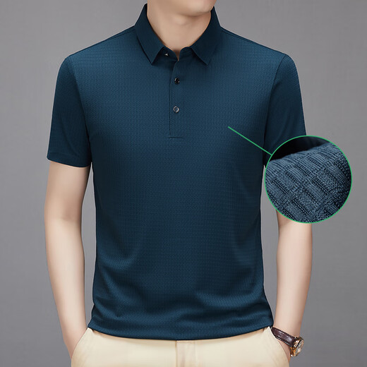 Charides Noble Light Luxury Luxury de manga corta Polos de manga corta Los hombres delgados de verano para hombres y cómodos topes de negocios versátiles de negocios.