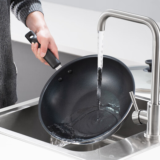 SUPOR non-stick pan, wok, complete set of kitchen utensils and pots, pan, frying pan, soup steamer, gas induction cooker, universal frying + stir-frying + soup + oil pan + knife board set