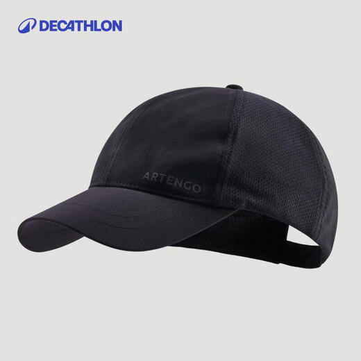 Decathlon hat men's sun hat women's sun protection baseball cap sun protection tennis cap WSHA adult black_classic (58cm adjustable) single size