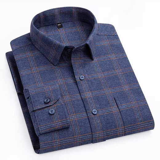 Nobel Paul Plaid Camisa de algodón a cuadros Muebles de manga larga para hombres Negocios informales Jóvenes y camiseta de mediana edad CHACK CM698 2XL