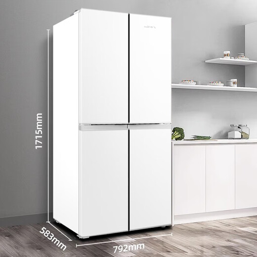 Xinfei 363 liters 58cm built-in refrigerator cross-door energy-saving household refrigerator four-door multi-door energy-saving refrigerator white 363 liters deep 583mm ultra-thin