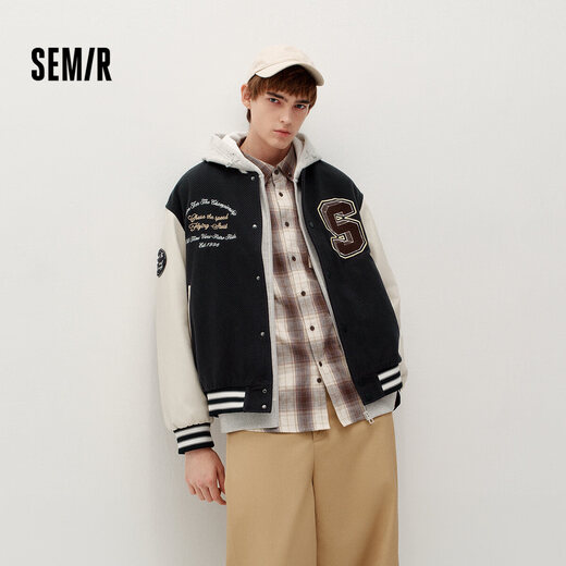 Semir shopping mall same style | imitation wool jacket men's winter retro college style baseball uniform 2025 jacket 101725118102