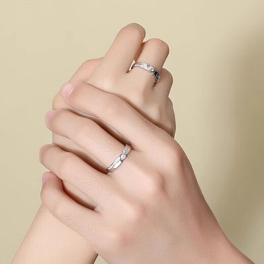 MZMZ platinum couple ring pt950 platinum matching ring with engagement diamond ring Valentine's Day birthday gift for girlfriend and wife Light luxury model - forever together Free engraving/greeting card