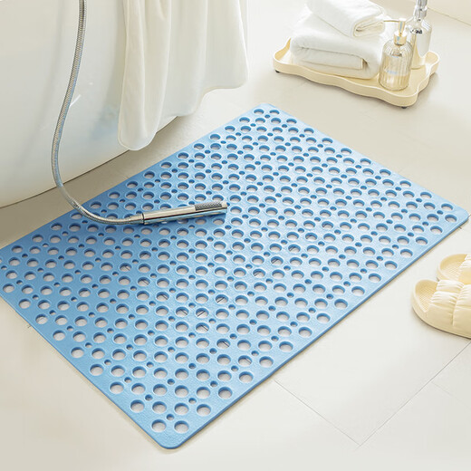 京东京造 piupiu吸牢防滑垫 淋浴垫洗澡地垫防摔浴室脚垫子 蓝色43*75cm