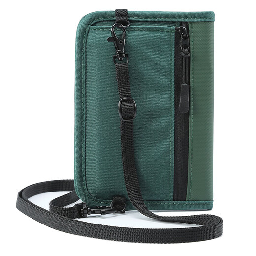 Bonayun Travel Document Pack Passport Pack Rfid Anti-theft Pincel portátil Packing de boletos cortos Verdes