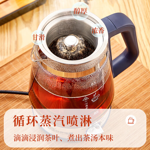 RONGSHENG Tea Maker Spray Black Tea Steaming Tea Kettle Steam Electric Heating Boiling Water Scented Tea Health Care Glass Fully Automatic Multi-Function Tea Kettle White 1L Four-speed Rotary Control Insulation Type