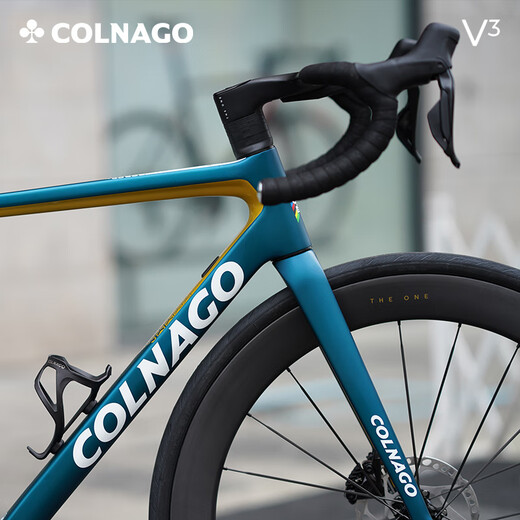 COLNAGO梅花V3 ULTRA 公路车7170电子变速碟刹碳纤维一体把碳轮组自行车 整车 蓝金色-V3 ULTRA 520
