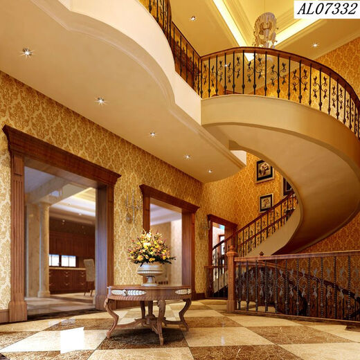 Clcey Anchor Live Broadcast Room Hintergrund Wandtuch 3D dreidimensional realistisches Wohnzimmer Treppe Internet Promi Anker Hintergrundtuch 7371 Breite 1,8 Meter hoch 2 Meter