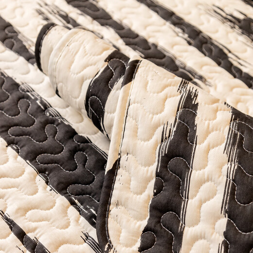 Baixini pure cotton sofa cushion, universal for all seasons, light luxury cushion, non-slip leather sofa cover, new 2024 cover cloth custom American style - black strip 70*70cm