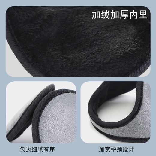 LIN LING thickened velvet earmuffs, unisex earmuffs, winter warm adult earmuffs, over-the-ear warm earmuffs, thick earmuffs, black 1 piece