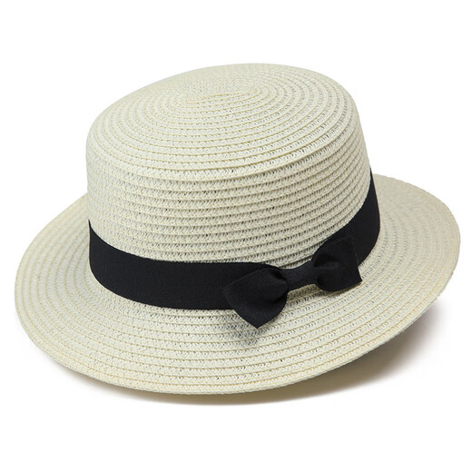 XIANGLANER PARADO CHIRD SABE Mujeres Viajes en verano British Retro Flat Top Hat Fresh Sun Protection Beach Hat tendencia de color caqui Niños (53-55 cm)