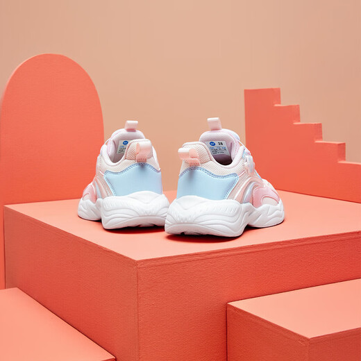 361 Children's Shoes 2025 Winter Little Girls' Twist Button Running Shoes Blue 33