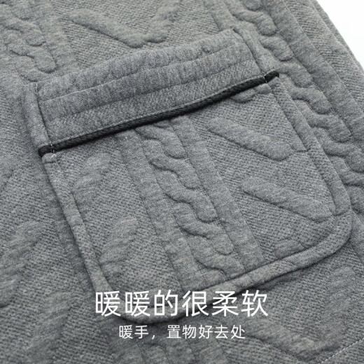 浪莎睡衣春秋季男士纯棉中老年人爸爸加厚薄夹棉空气棉家居服套装 MG9207 1套 L 100-130斤
