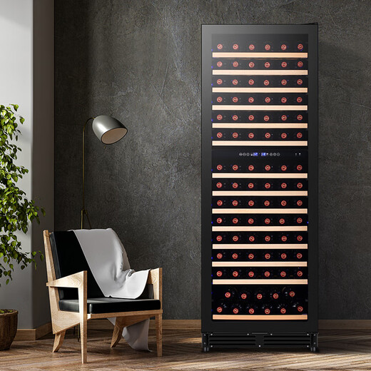 VINGARDE wine cabinet constant temperature wine cabinet embedded household dual temperature wine cabinet ice bar compressor air-cooled frost-free bar winery wine beverage constant temperature moisturizing refrigerator CH-165 single door double temperature - full glass door 154 bottles 1.67 meters 408L
