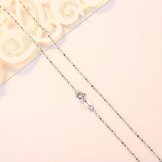 Miao Xiu pure silver necklace women's silver chain single chain without pendant clavicle chain thin chain naked chain plain chain Valentine's Day gift Gypsophila chain-H1545