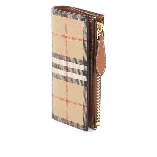 博柏利（BURBERRY）巴宝莉男士女士中性款卡其格纹钱包钱夹【断码惠享】 卡其 8.5*14.5cm