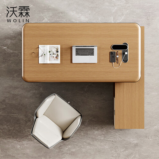 Wolin E0 level manager desk boss desk simple modern high-end president single supervisor office desk and chair combination single side cabinet-1.6m boss desk + chair