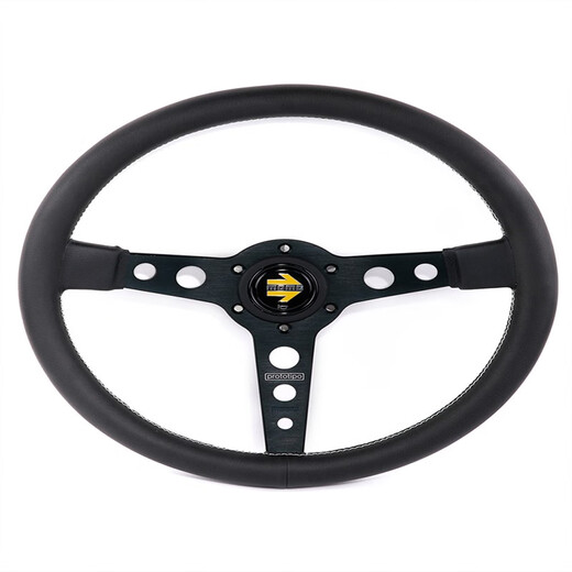 14 pouces Prototipo Car Modification du volant JDM Cadre noir Microfibre Cuir Sports Roueur de direction Titane + base 13077 Frame noir + Point Modèle