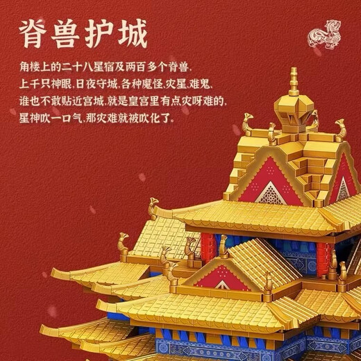 Burjuman Mortise und Tenon Building Building Building Ein altes Gebäude Eine Reihe von Eckgebäuden für die verbotene Stadtstädte und Zapfen strukturieren dreidimensionale Versammlungen mit hoher Differenzierung tausendjähriger Falcon China Large Golden Afang Palace 6630 Lighting Version]