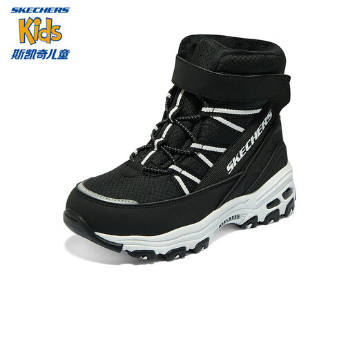 Skechers children's velvet boots warm cotton shoes boys and girls high short boots plus velvet snow boots 660092L