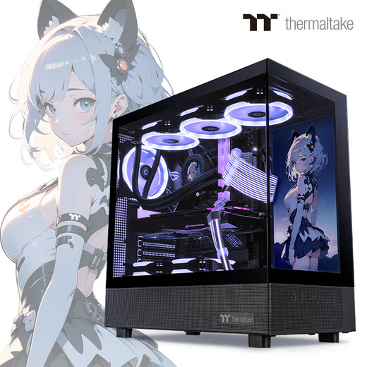Thermaltake (Tt) Steel Shadow S Seaview Room Chassis Computer Host (ATX-Motherboard/unterstützt 360 Wasserkühlung/270 Panorama/9 Lüfterpositionen/4090 Grafikkarte) Thermaltake S Schwarz