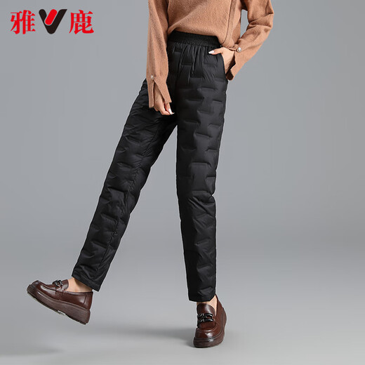 Yalu straight down pants women's outer wear for middle-aged and elderly people 2025 winter new duck down mother's down pants