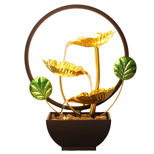 Yunya desktop circulating water ornaments interior decoration small fortune living room office entrance entrance decoration opening gift water to gold lamp circle style