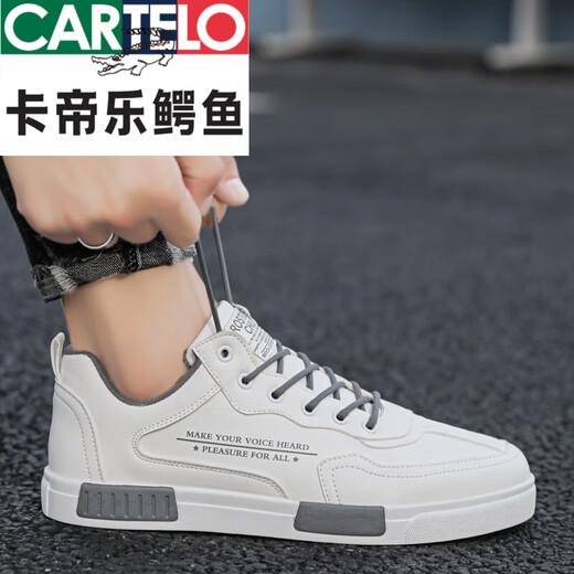 
CARTELO @ Men's shoes, white shoes, men's small size 38 size board shoes, size 45 size large size junior high school students spring sports and casual trendy shoes A825 black 39