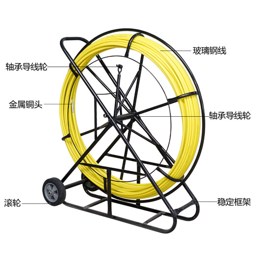 XMSJ Fibra de vidrio personalizado Perforador de fibra de pescado Artefacto Draquero de carretera Cable óptico Pipado de cables Electricista Rosaje de alambre de alambre 11150 metros Marco de refuerzo de núcleo de acero